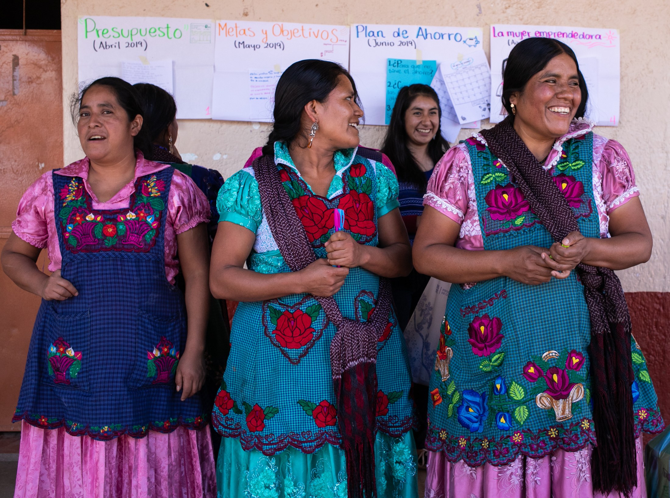Tlapazola Women In Traditional Colorful Clothing